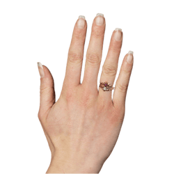 Bague Toi & Moi en or rose, rubis et diamant - Castafiore