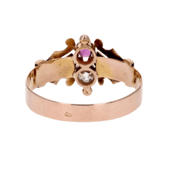 Bague Toi & Moi en or rose, rubis et diamant - Castafiore