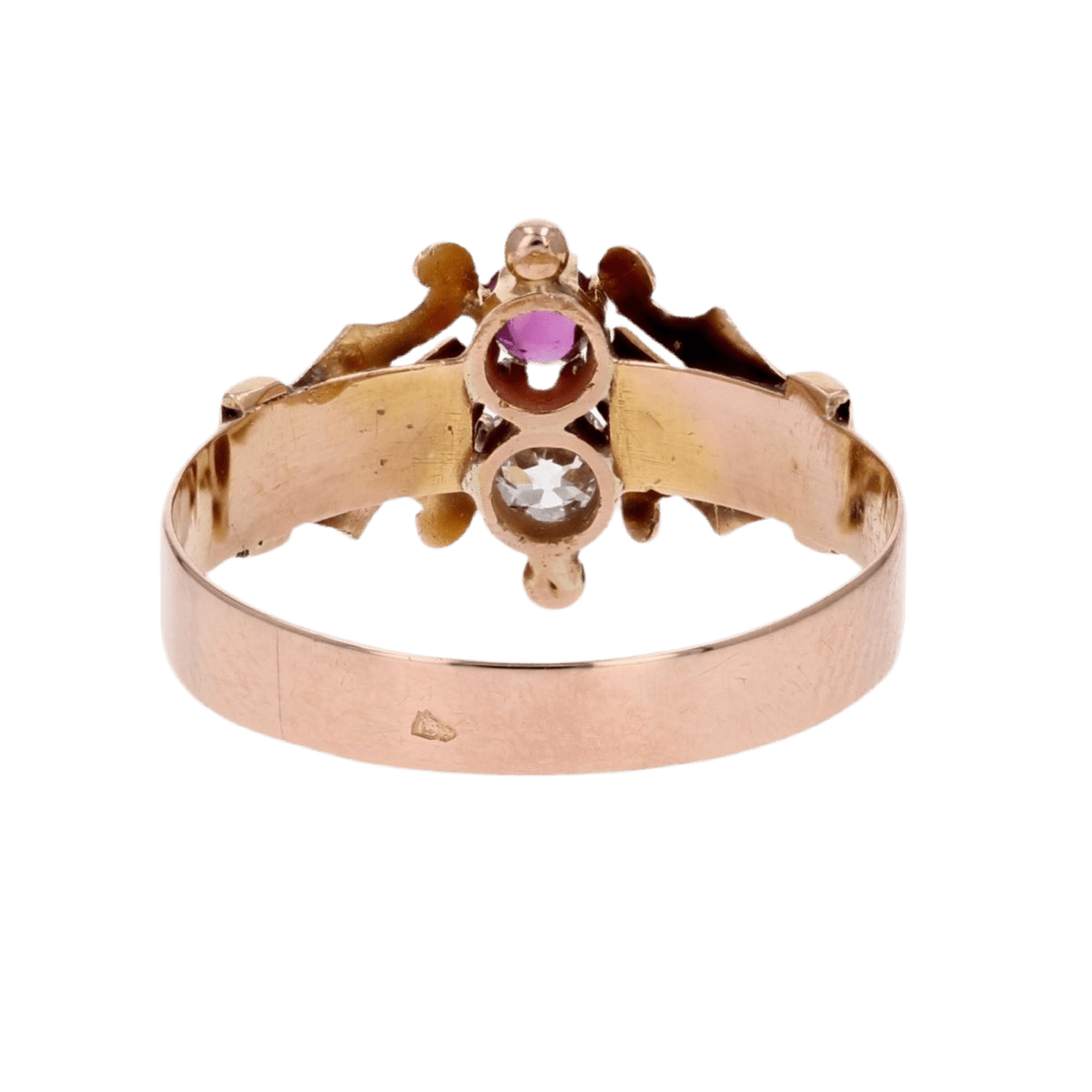 Bague Toi & Moi en or rose, rubis et diamant - Castafiore