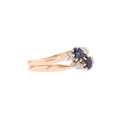 Bague Toi & Moi en or rose, saphirs et diamants - Castafiore
