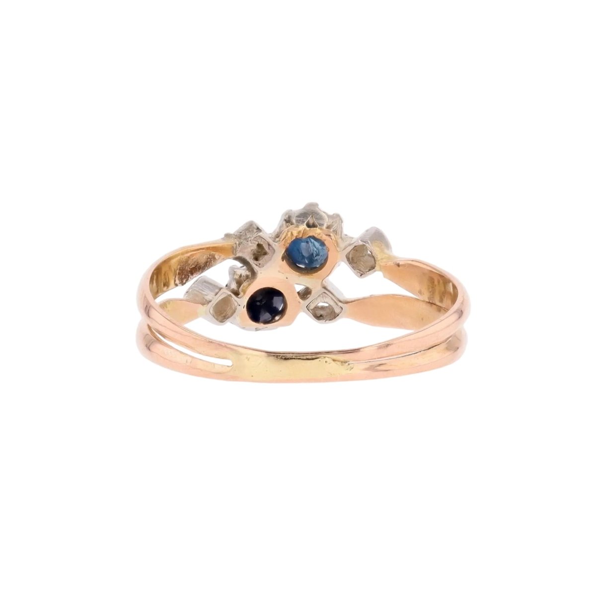 Bague Toi & Moi en or rose, saphirs et diamants - Castafiore