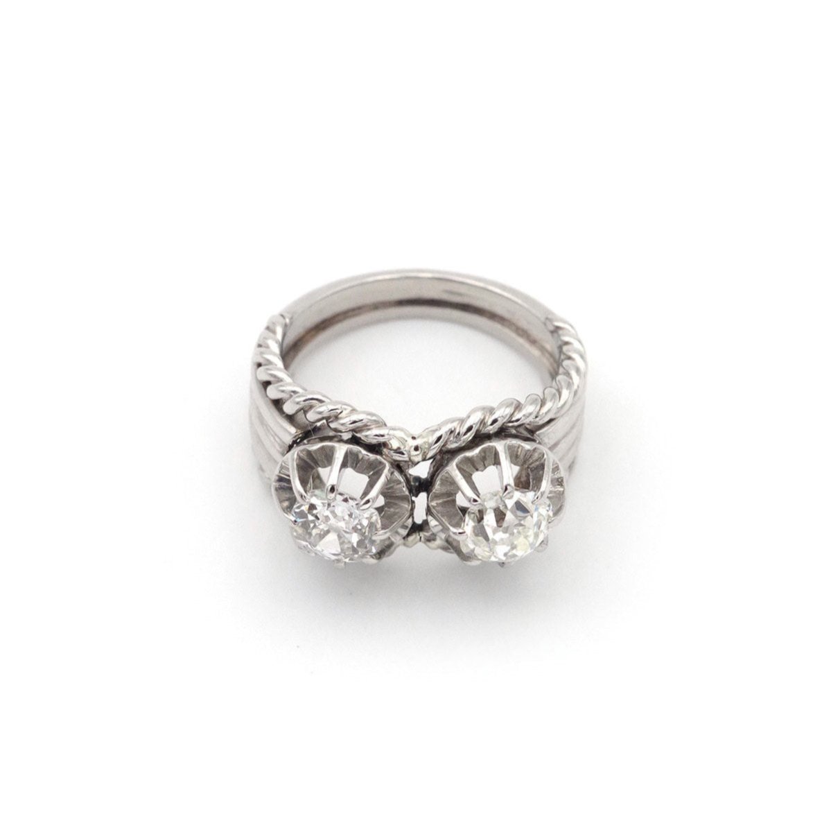Bague Toi & Moi en platine et diamants - Castafiore