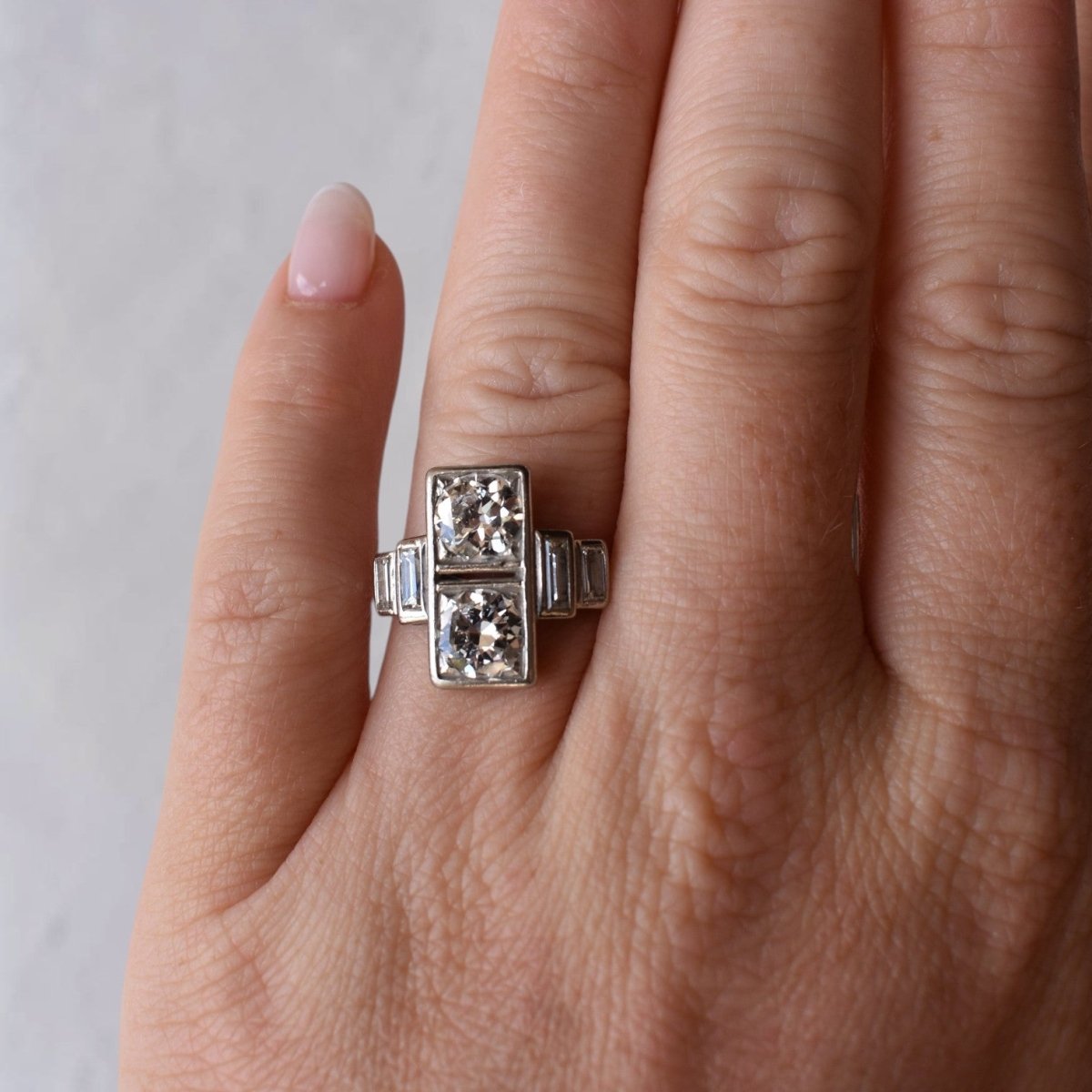 Bague Toi & Moi en platine et diamants - Castafiore