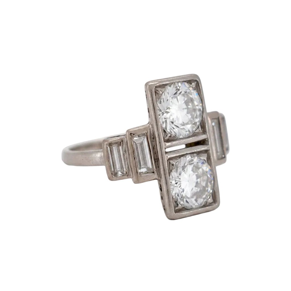 Bague Toi & Moi en platine et diamants - Castafiore