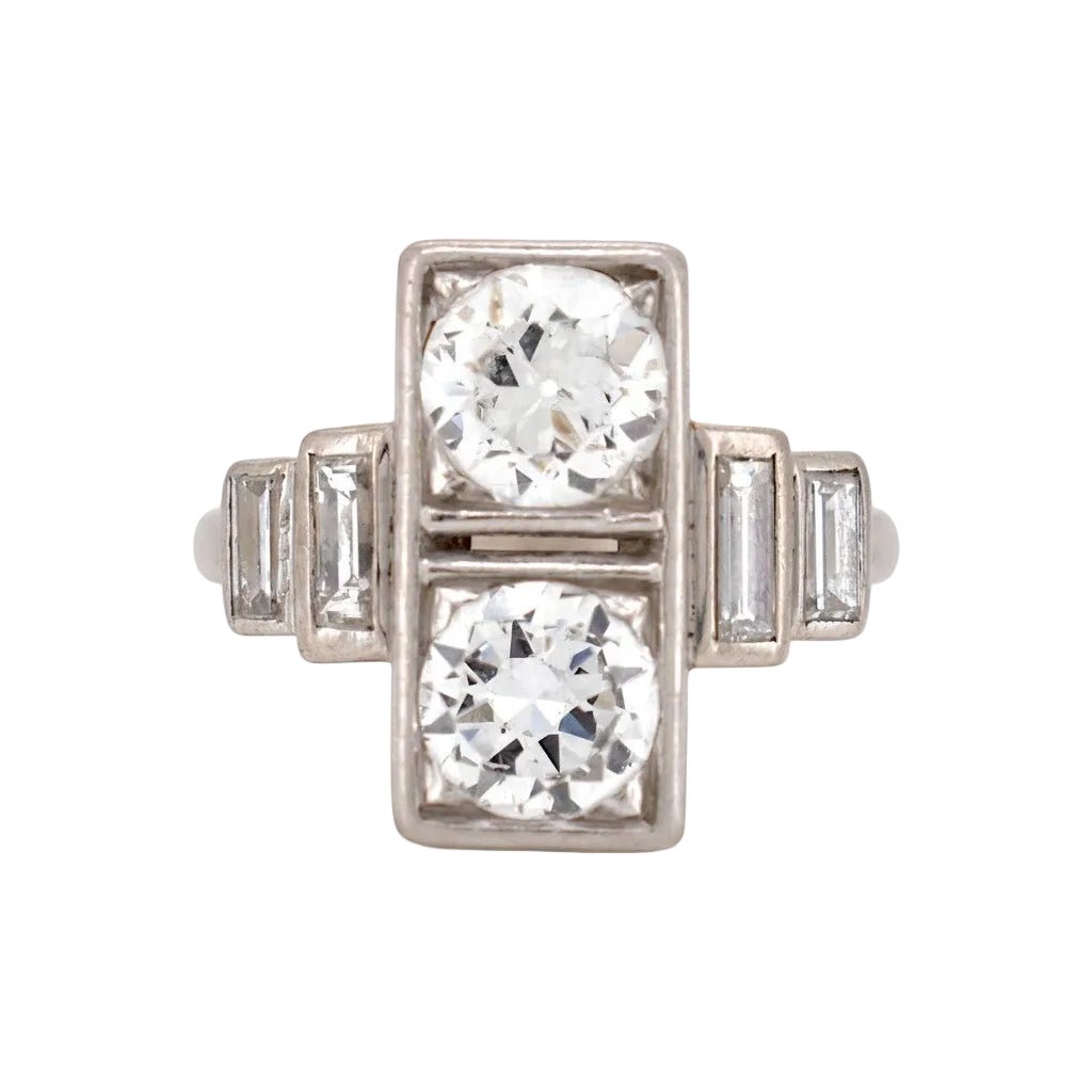 Bague Toi & Moi en platine et diamants - Castafiore
