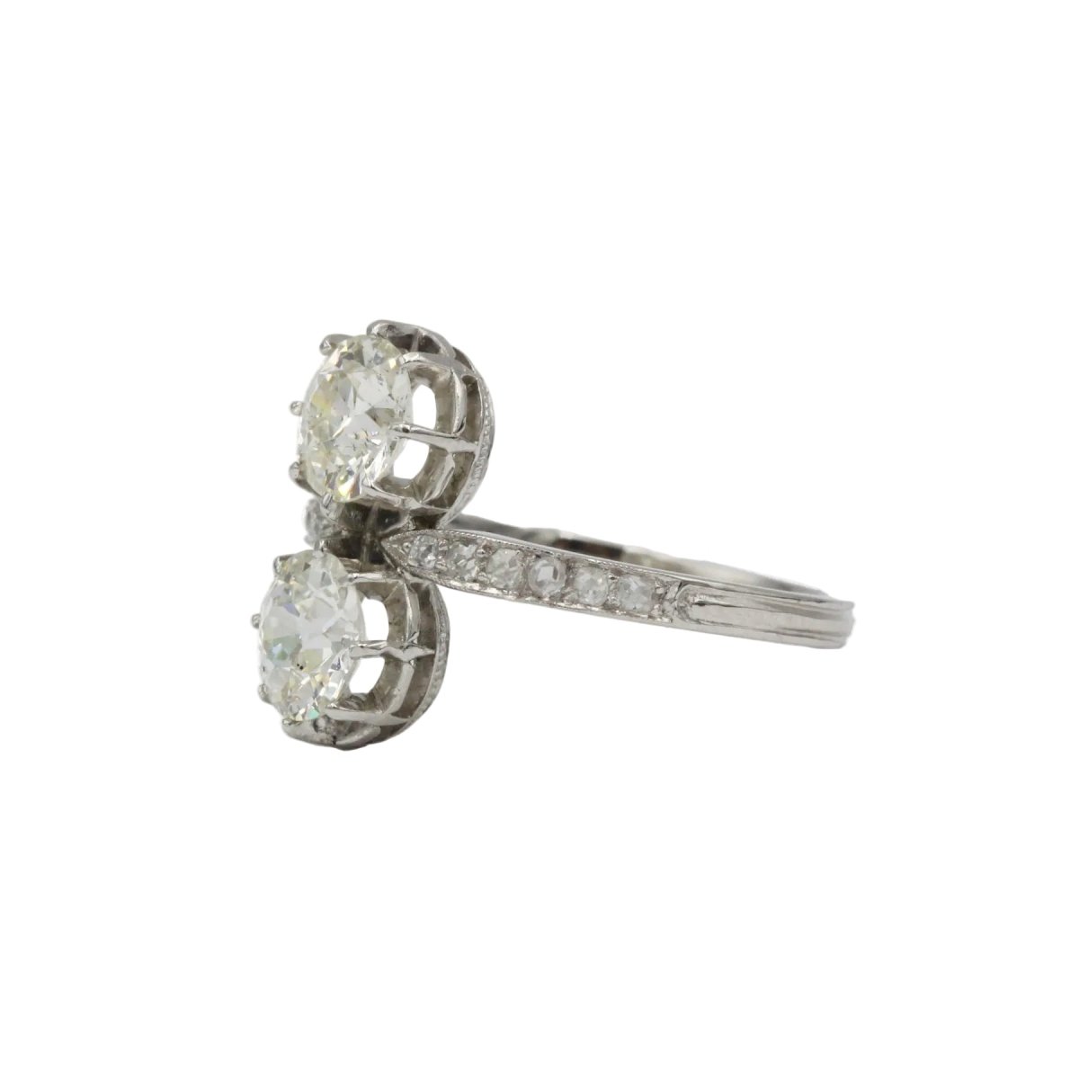 Bague Toi & Moi en platine et diamants - Castafiore