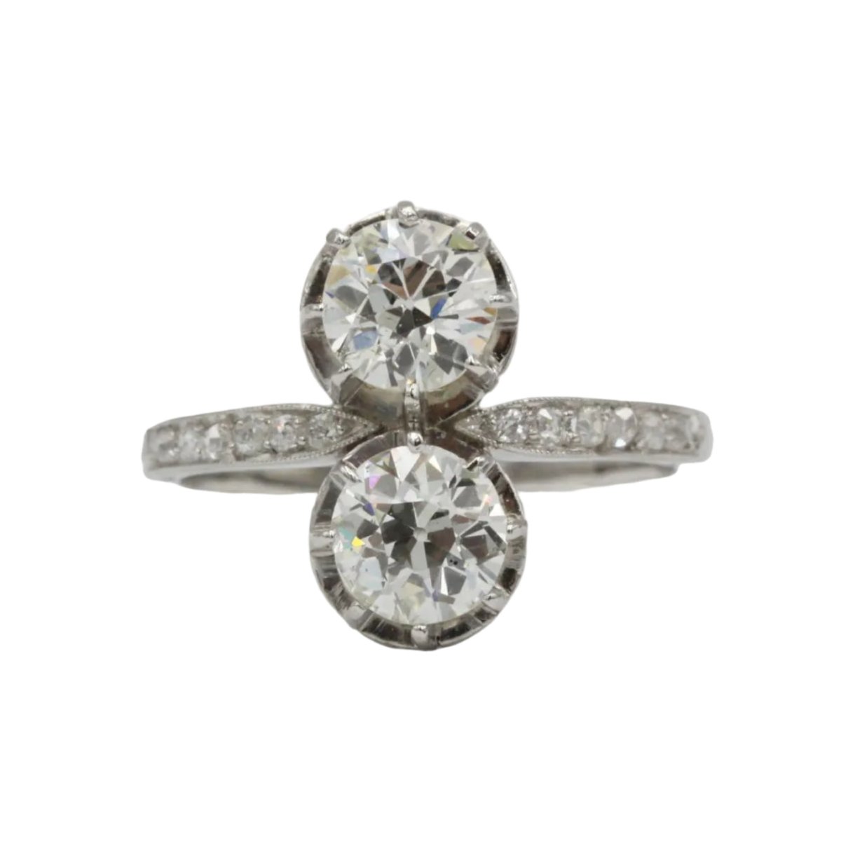 Bague Toi & Moi en platine et diamants - Castafiore