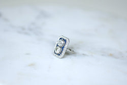 Bague Toi & Moi en platine, saphirs et diamants - Castafiore