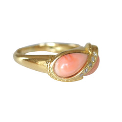 Bague Toi & Moi JEAN & PIERRE BELLIN en or jaune, corail et diamants - Castafiore