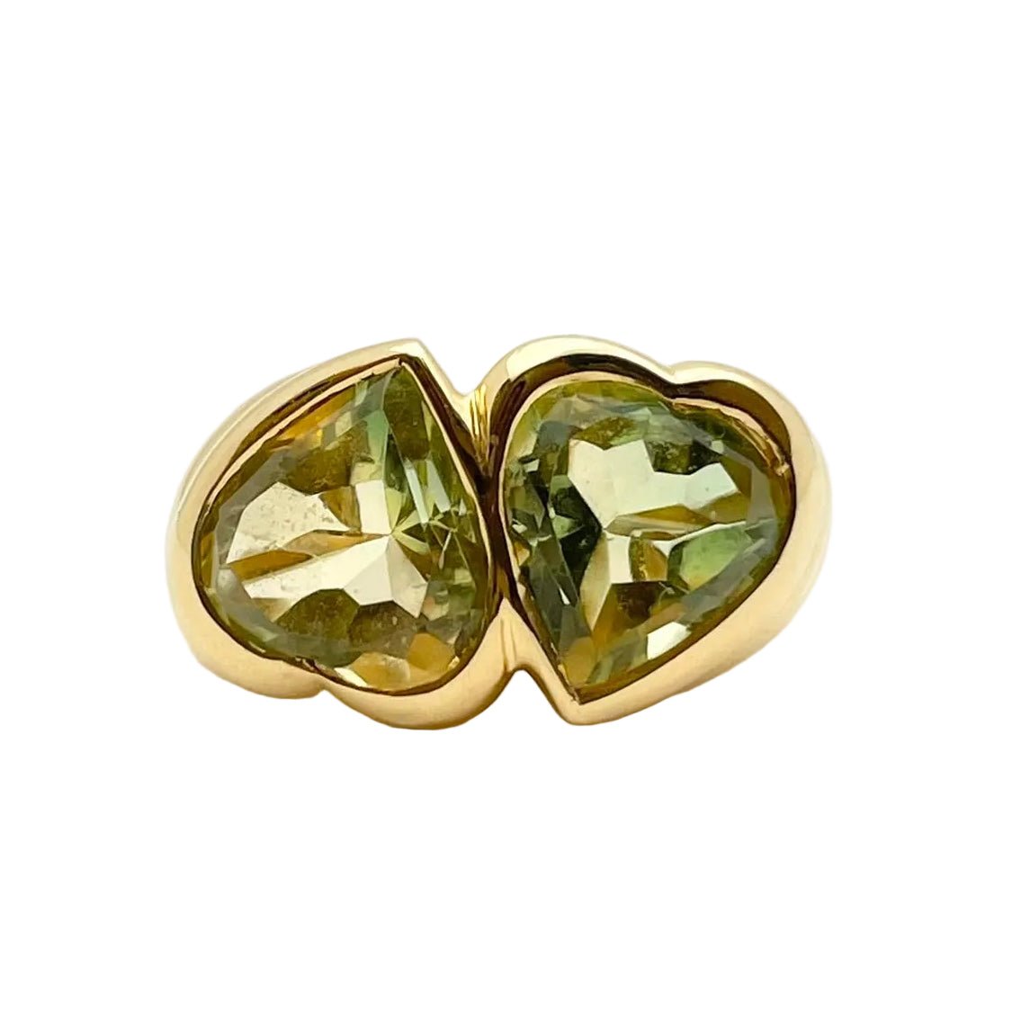 Bague Toi & Moi MILLER en or jaune et péridots - Castafiore