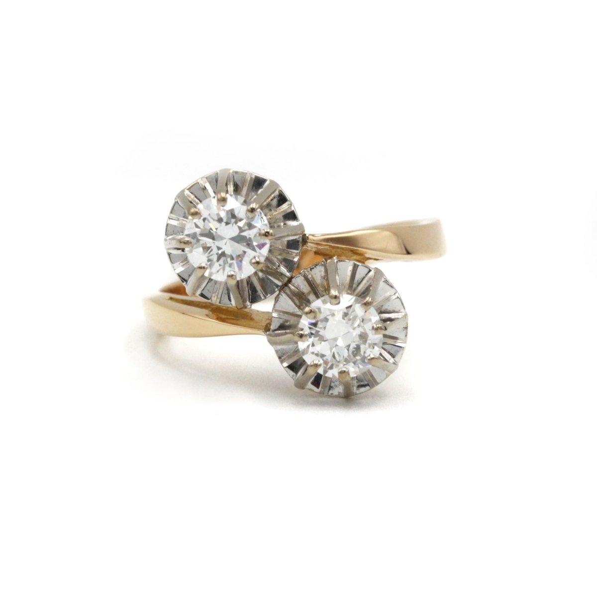 Bague Toi & Moi - Or Bi - colore & Diamants - Castafiore