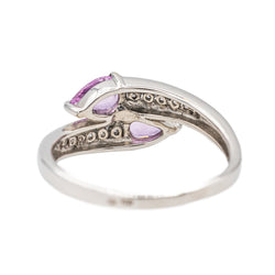 Bague Toi & Moi Or blanc Saphir rose - Castafiore