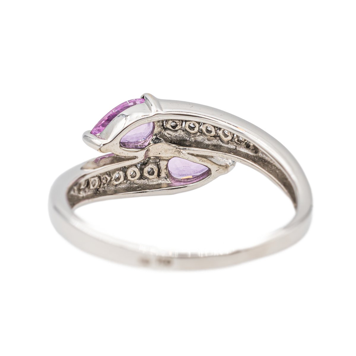 Bague Toi & Moi Or blanc Saphir rose - Castafiore