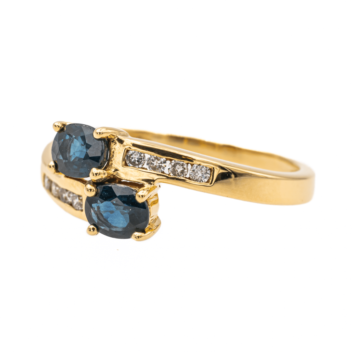 Bague Toi & Moi Or jaune Saphir - Castafiore