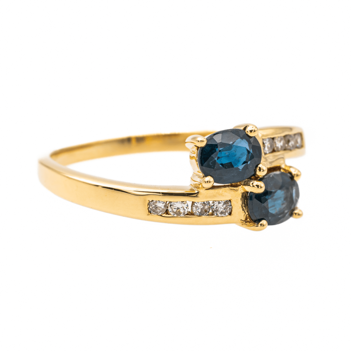 Bague Toi & Moi Or jaune Saphir - Castafiore