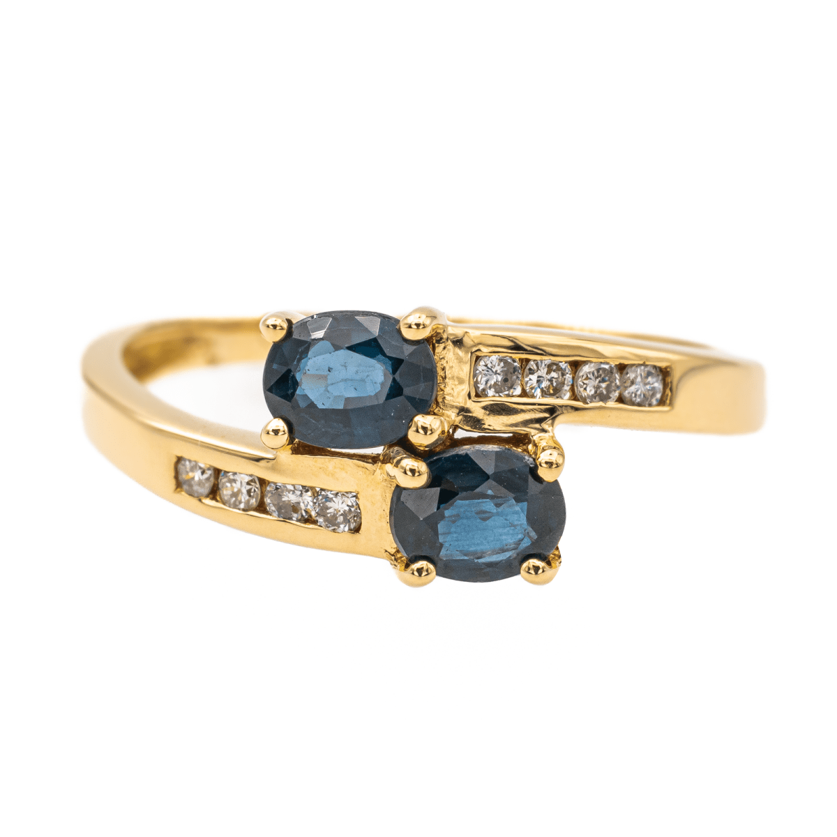 Bague Toi & Moi Or jaune Saphir - Castafiore