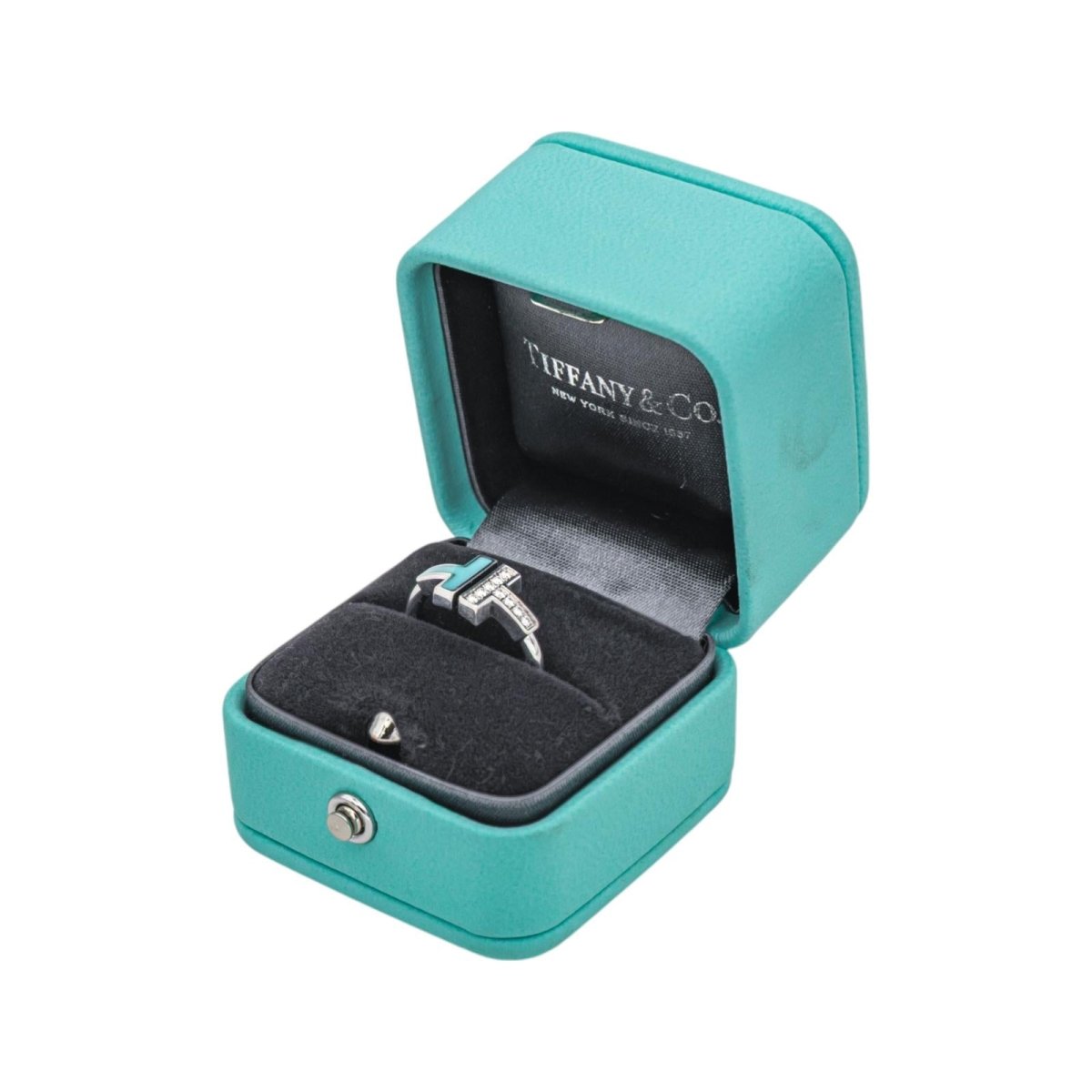 Bague Toi & Moi TIFFANY & CO "Tiffany T." en or blanc et diamants - Castafiore