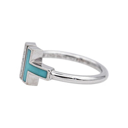 Bague Toi & Moi TIFFANY & CO "Tiffany T." en or blanc et diamants - Castafiore