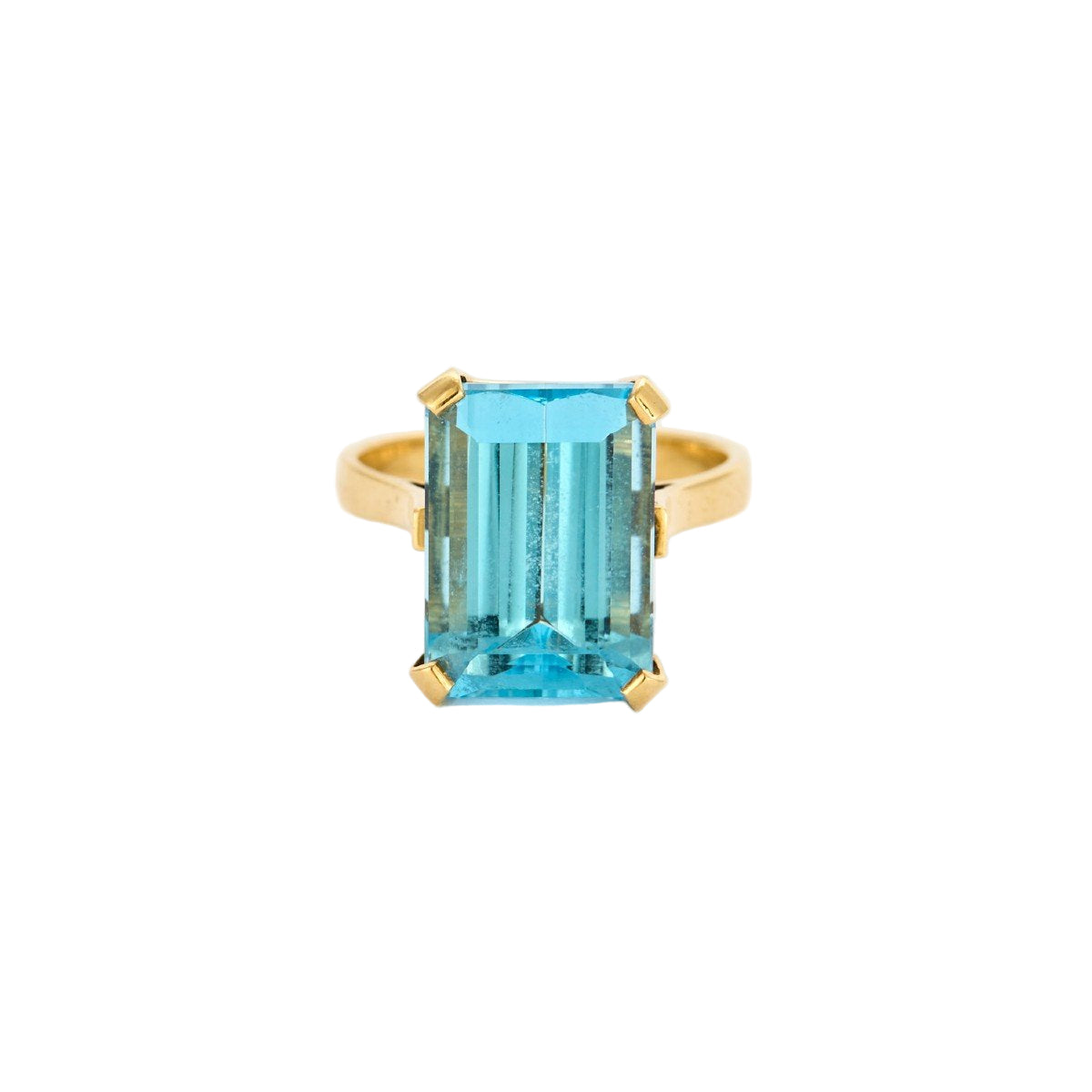 Bague Topaze bleue en or jaune - Castafiore