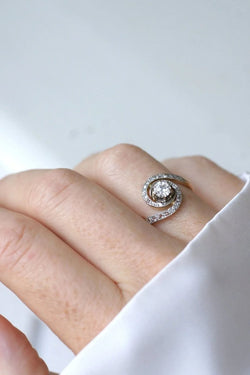 Bague Tourbillon Diamant Or Jaune et Platine - Castafiore