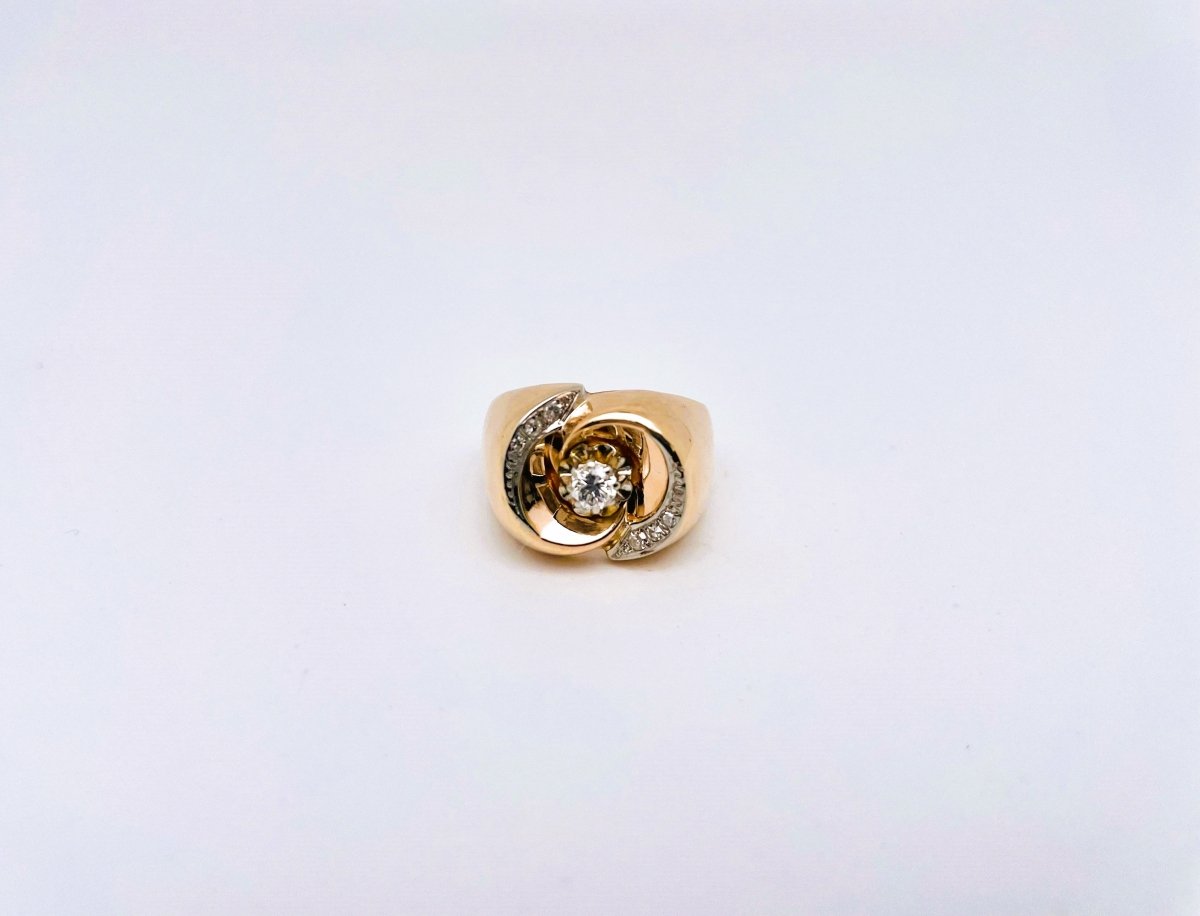 Bague Tourbillon diamants en or rose - Castafiore