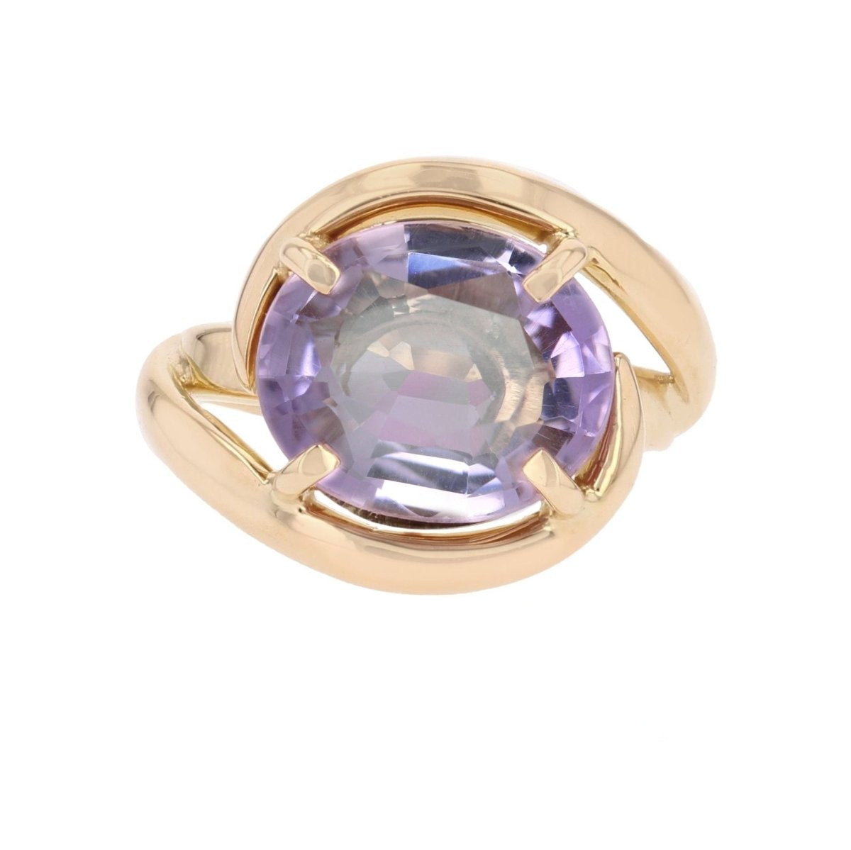 Bague tourbillon en or jaune et améthyste - Castafiore