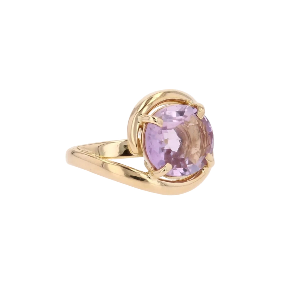 Bague tourbillon en or jaune et améthyste - Castafiore
