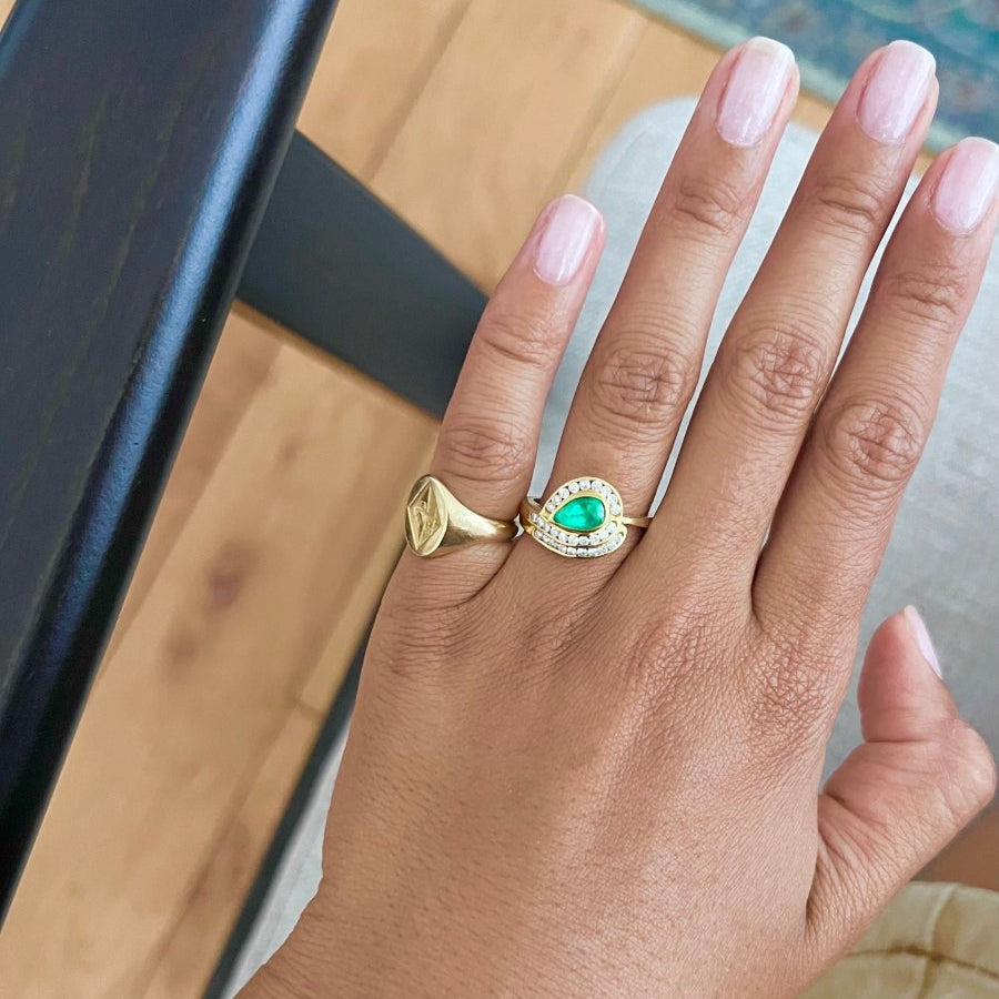 Bague Tourbillon en or jaune et diamants - Castafiore