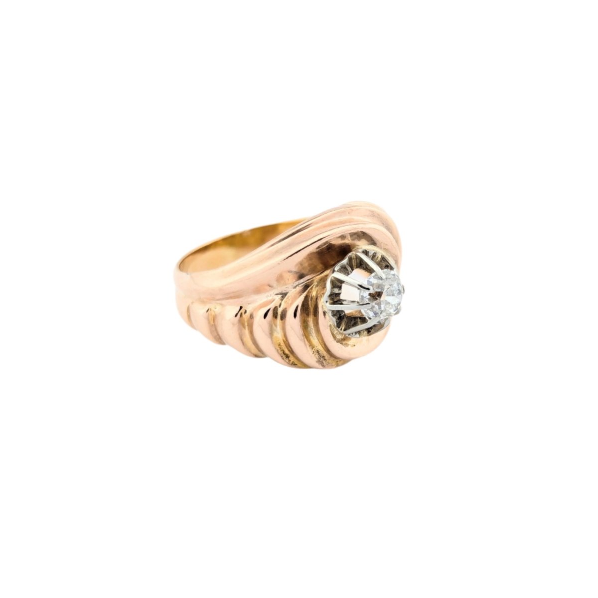 Bague Tourbillon en or rose et diamant - Castafiore