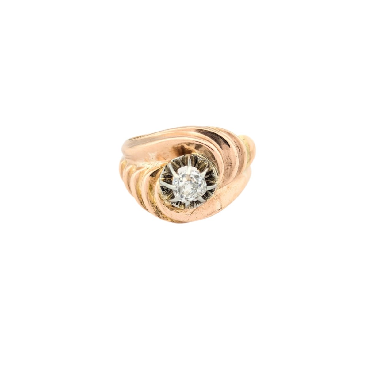 Bague Tourbillon en or rose et diamant - Castafiore