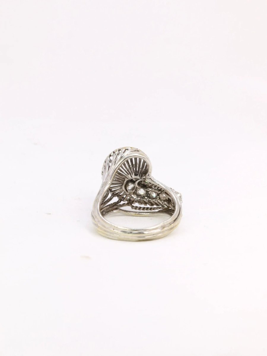 Bague tourbillon or blanc diamants 1 ct - Castafiore
