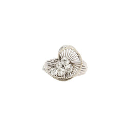 Bague tourbillon or blanc diamants 1 ct - Castafiore