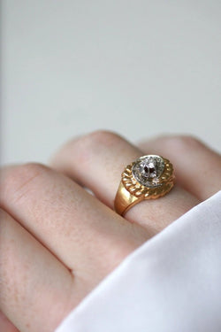 Bague tourbillon vintage or rose et diamants - Castafiore