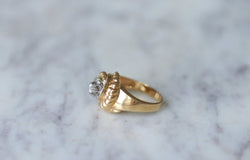 Bague tourbillon vintage or rose et diamants - Castafiore