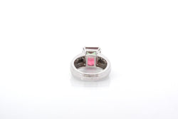 Bague tourmaline bicolore et diamants en platine - Castafiore