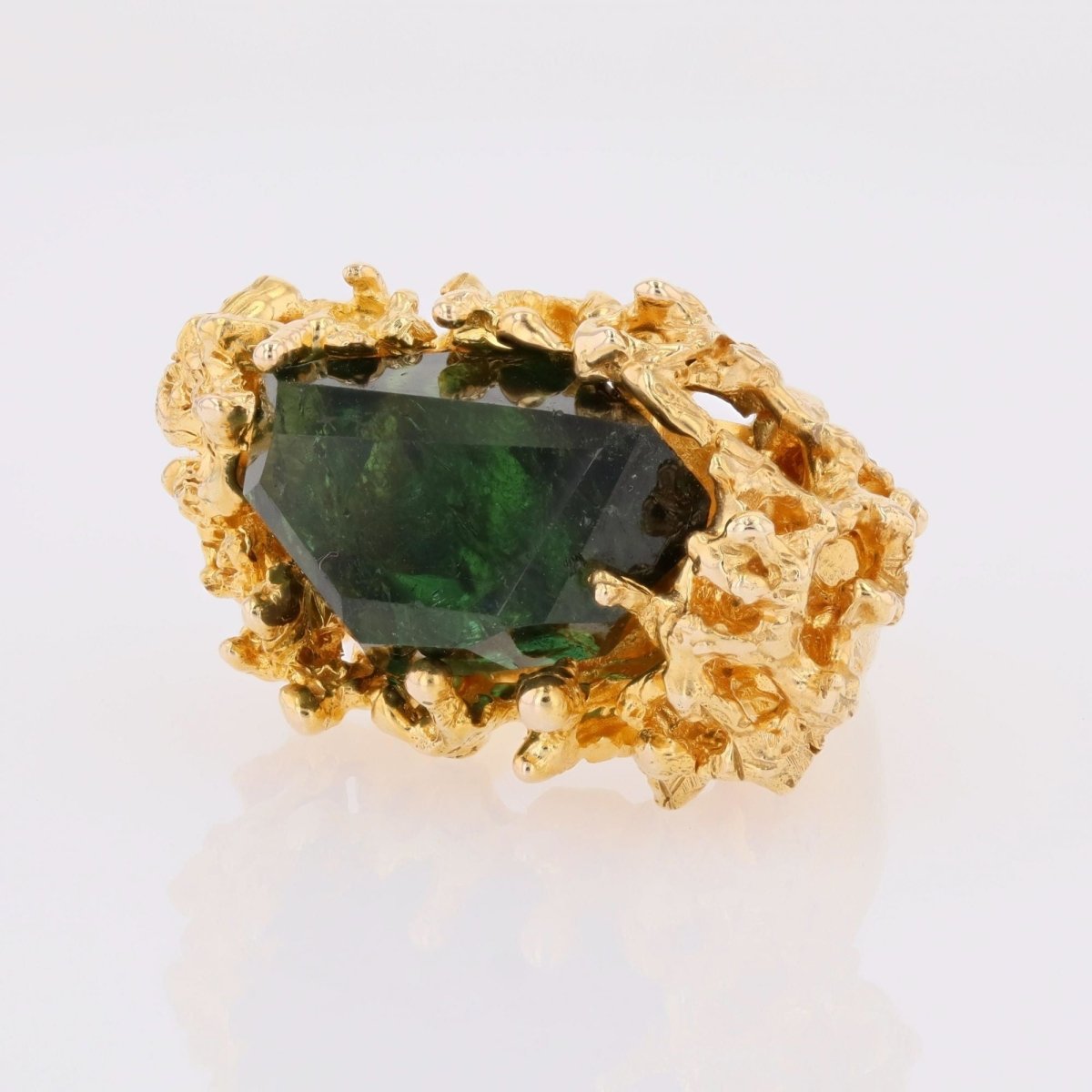 Bague tourmaline brute en or jaune - Castafiore