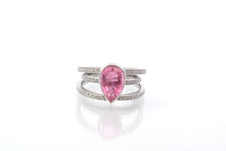 Bague tourmaline et diamants en or blanc 18k - Castafiore