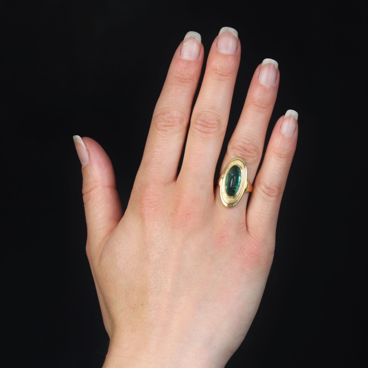Bague tourmaline pain de sucre et or - Castafiore