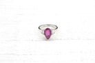 Bague tourmaline poire et diamants en or blanc 18k - Castafiore