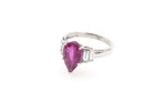 Bague tourmaline poire et diamants en or blanc 18k - Castafiore