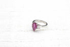 Bague tourmaline poire et diamants en or blanc 18k - Castafiore