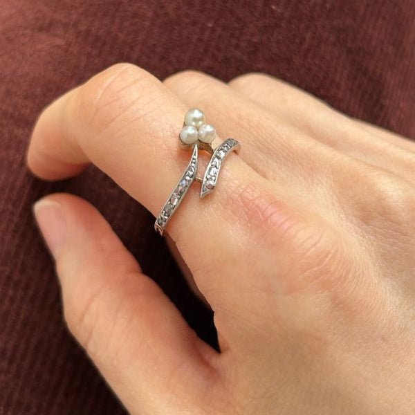 Bague trèfle en or jaune, argent et diamants - Castafiore