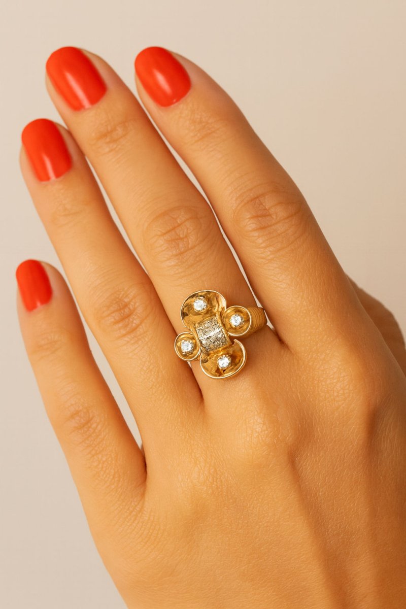 Bague Trèfle époque 1950 - Castafiore