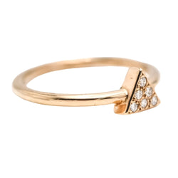 Bague triangle en or rose et diamants - Castafiore