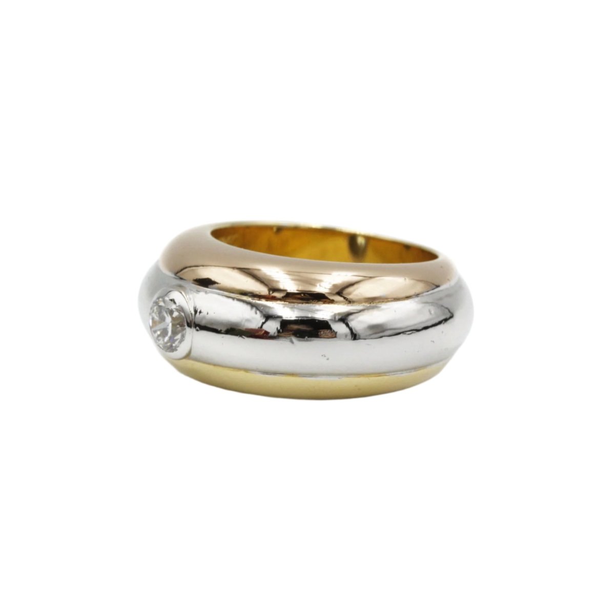 Bague Tricolore CARTIER en or jaune, rose, blanc et diamants - Castafiore