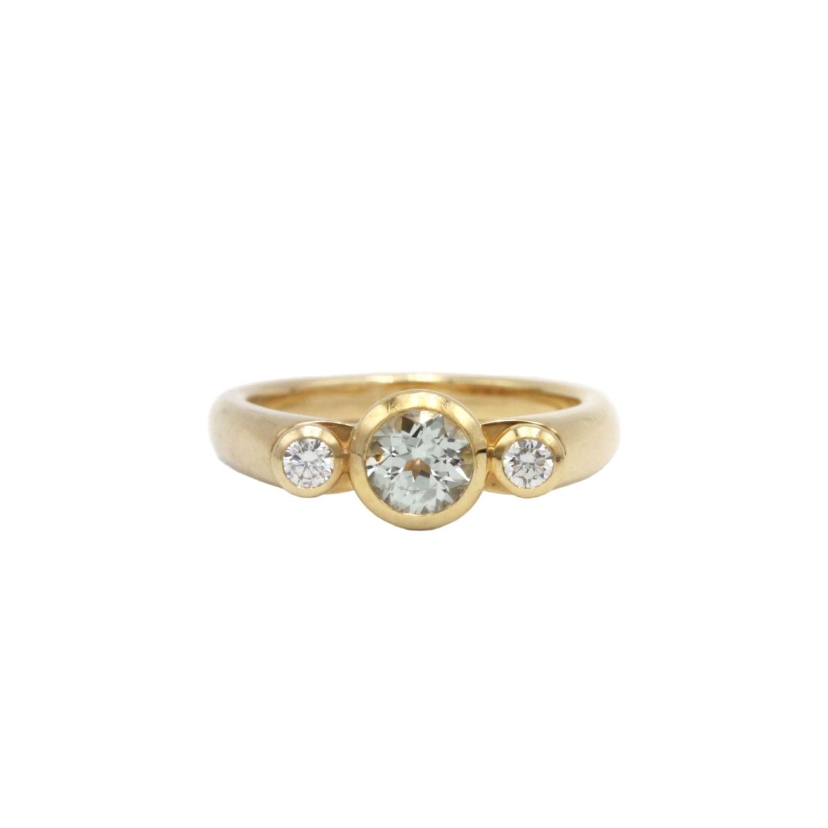Bague Trilogie BUCHERER en or jaune, saphir et diamants - Castafiore