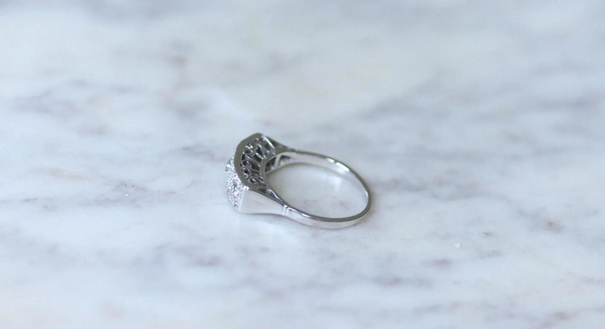 Bague Trilogie Diamants Art Déco - Castafiore