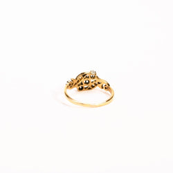 Bague Trilogie diamants en or jaune et platine - Castafiore