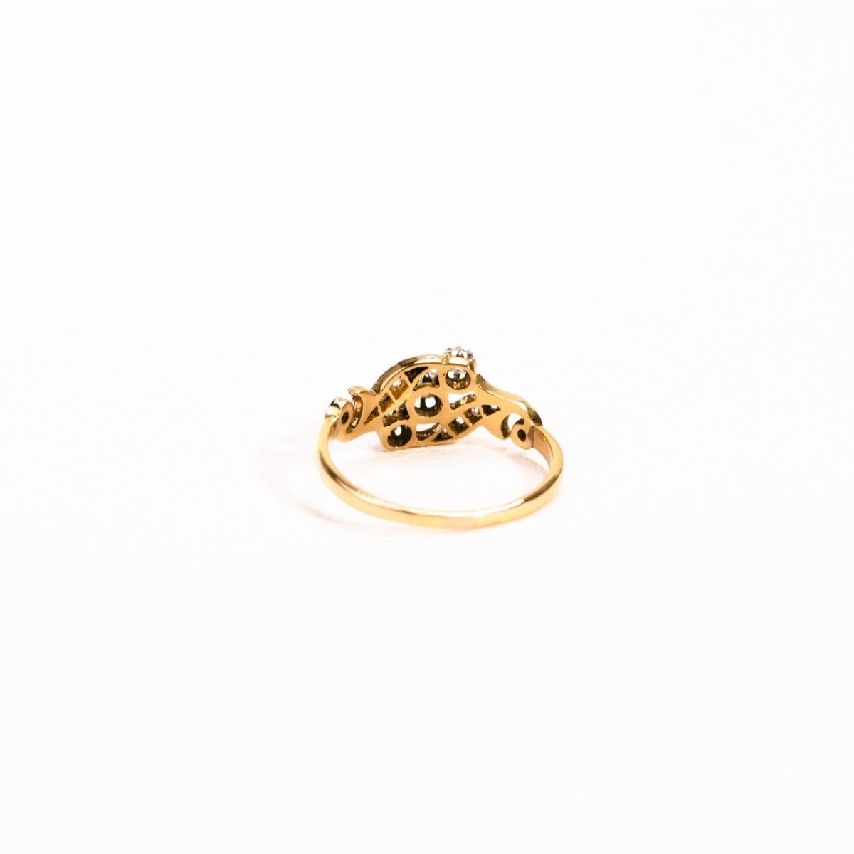 Bague Trilogie diamants en or jaune et platine - Castafiore