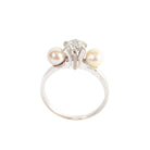 Bague trilogie en or blanc, diamant et perle - Castafiore